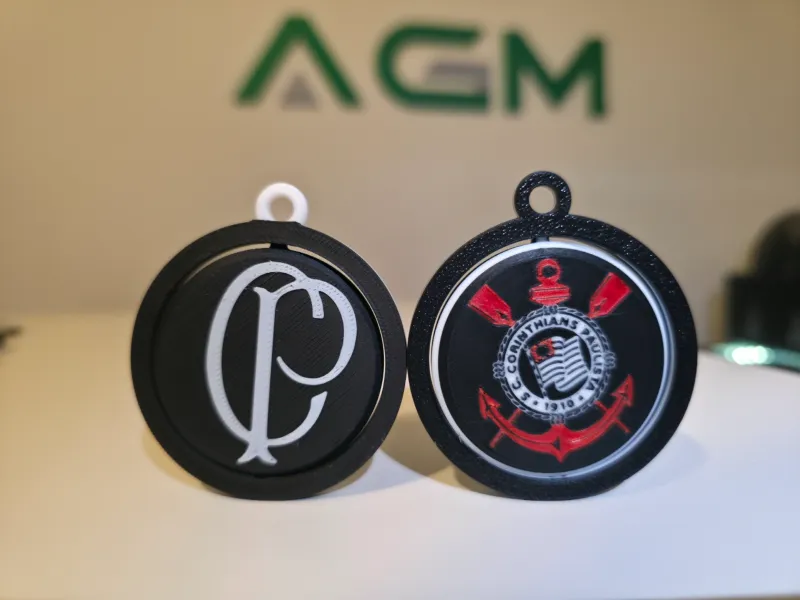 Corinthians - Drehbarer Print-in-Place-Schlüsselanhänger (2 Wappen)