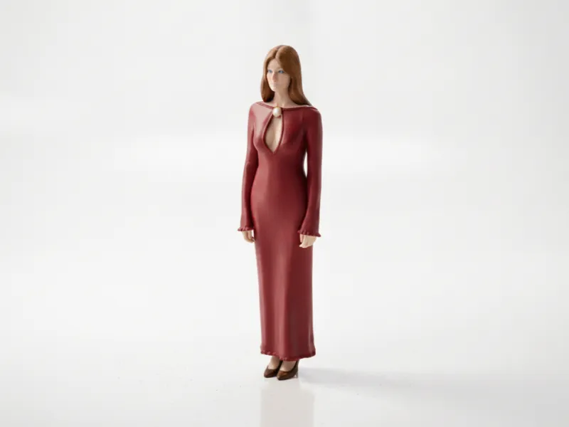 Figurilla de Dama con Vestido de Noche Figura Femenina Imprimible en 3D