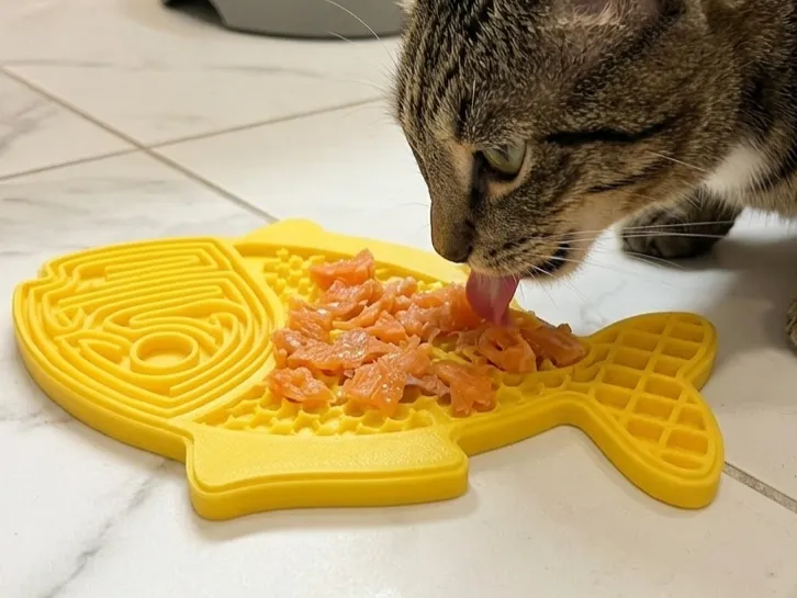 Visvormige likmat voor katten