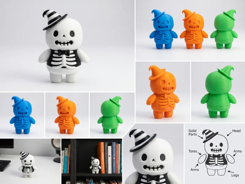 Chunky Skelly Halloween Figurine