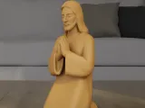 Praying Jesus 3D STL Model Printable Statue-0