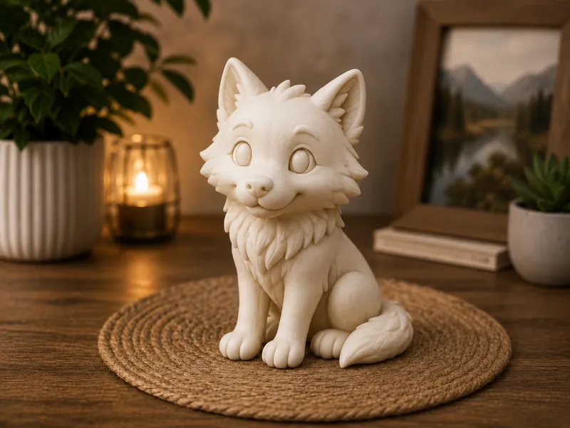 Cute Wolf-Adorable Woodland Wolf Statue