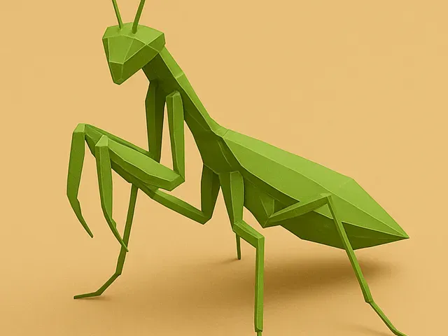 Low poly praying mantis