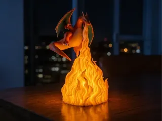 Charizard Inspired Dragon Lamp