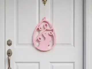 Minimalist Easter Egg with Bunny Silhouette - Wall Decor