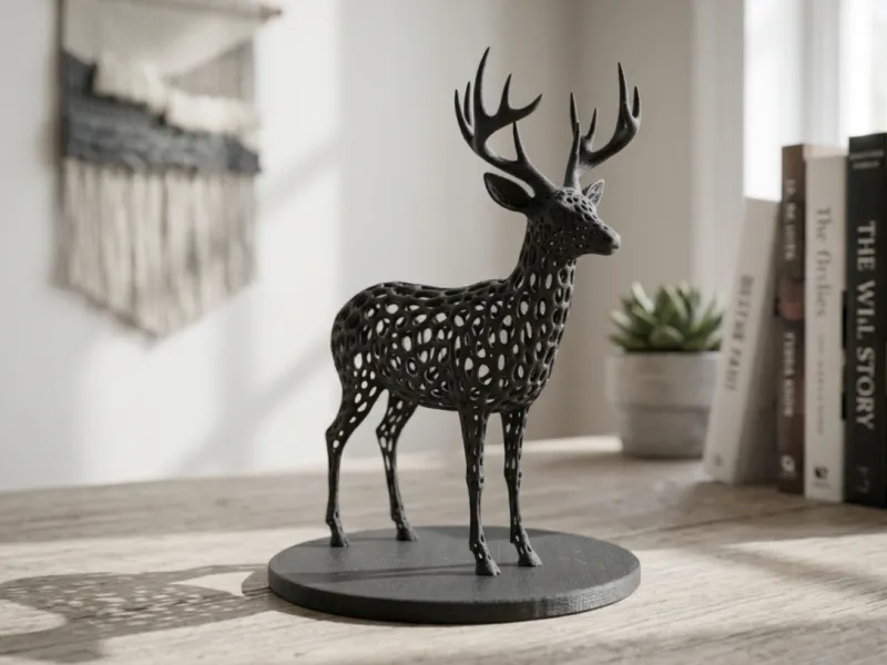 Modern Voronoi Deer Statue