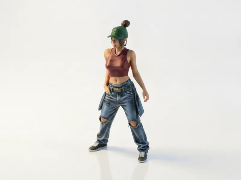 Coole Mädchen-Figurine Weibliche Charakterfigur 3D-druckbar