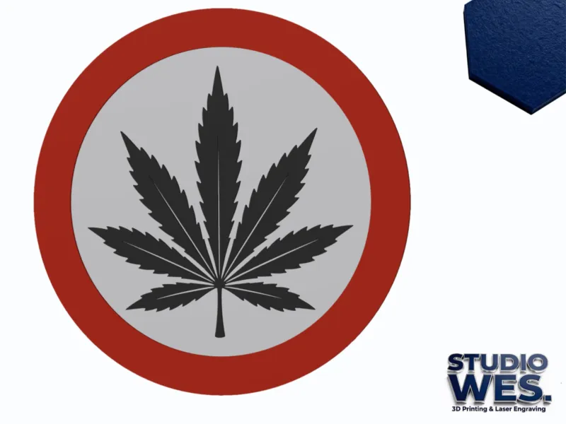 Cannabis Leaf - Forbidden Traffic Sign - Wall Art v1