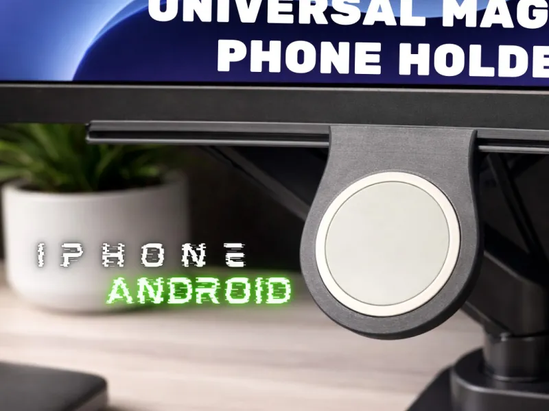 Universal MagSafe Under-Monitor Phone Holder Flat & Curved
