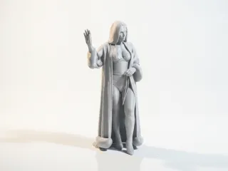 Elegant Hooded Figure Female Statue 3D Printable