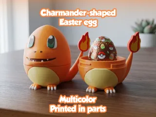 Charmander-shaped Easter egg - Multicolor - Parts