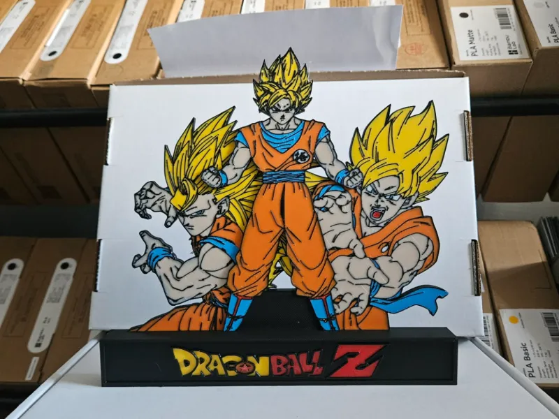 Dragon Ball Z - Display triplo di Goku Super Saiyan