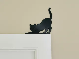 The Cat Stretching at the Door Corner