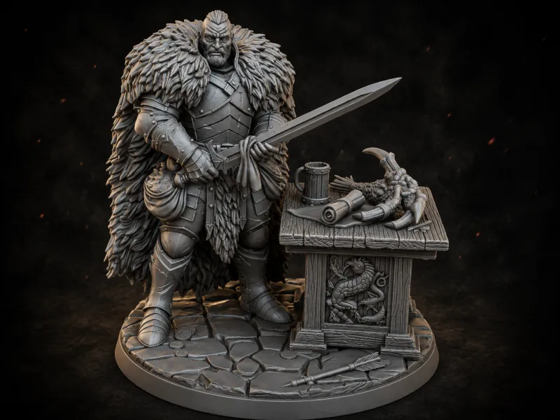 Black Fang Mercenary | Dark Fantasy Mercenary | STL Miniatur