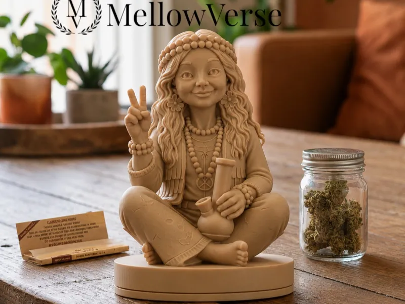 Moedor de Ervas Garota Hippie - 2 Partes Magnético - MellowVerse