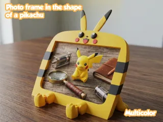 Photo frame in the shape of a pikachu - Multicolor