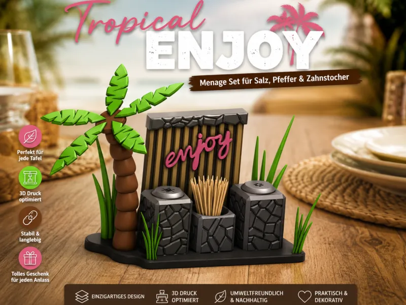 "Tropical ENJOY" Menage Set
