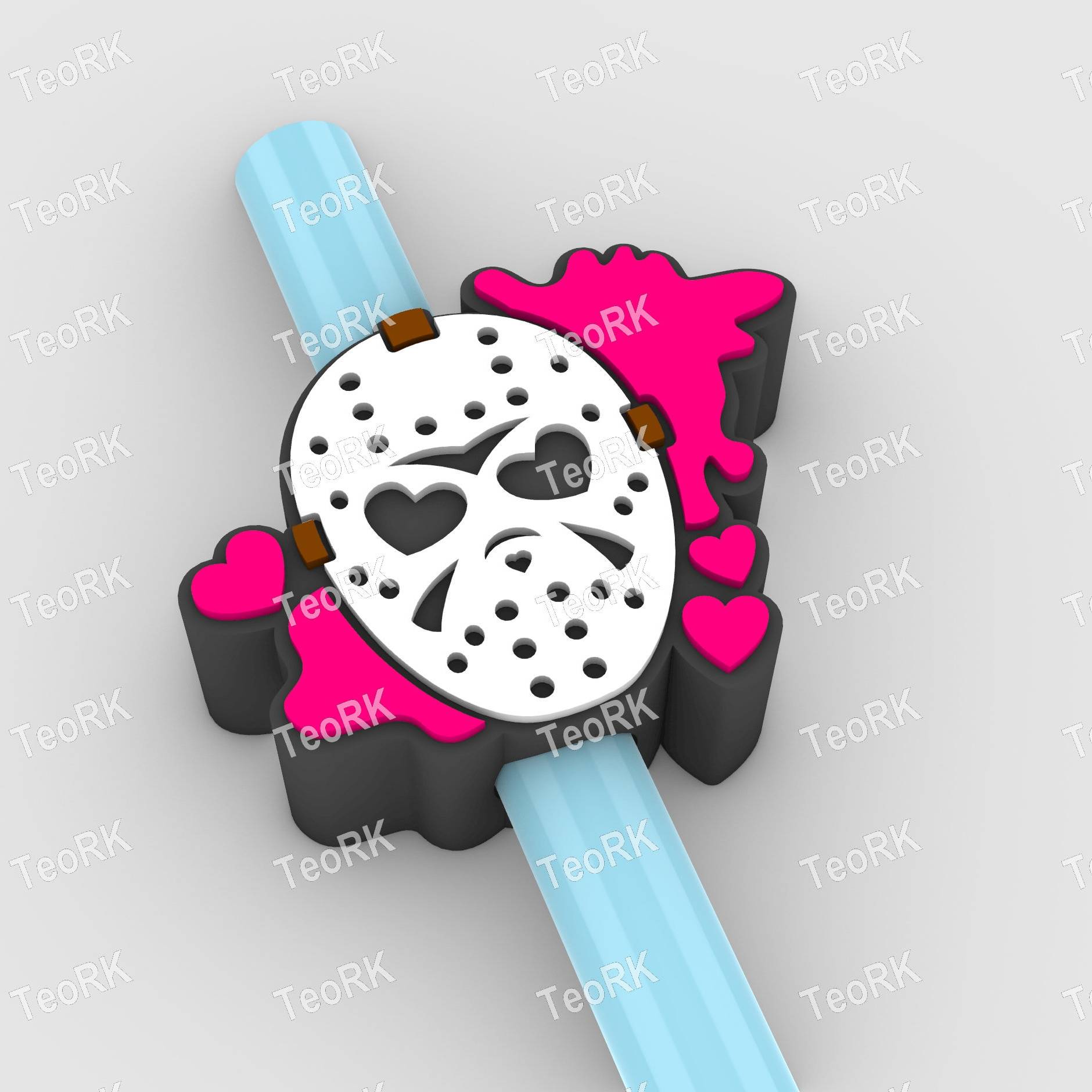 Straw Topper I love scary Fridays