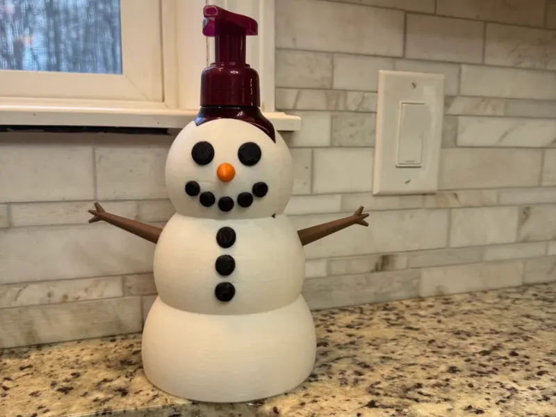 Snow man bath and body works foam soap holder