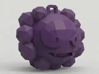 Low Poly Gastly Keychain | #26