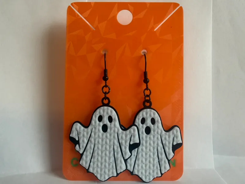 Ghost Earrings - Knit Textured Halloween Design