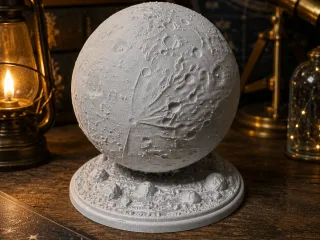 Detailed Moon Globe-Moon Surface Model