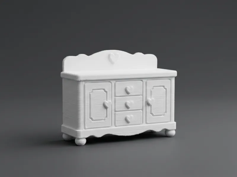 娃娃屋微缩餐边柜3D模型