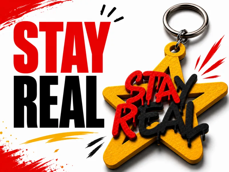STAY REAL Stern-Schlüsselanhänger Cooler Graffiti Street Style