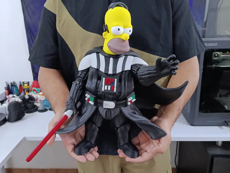Homer Simpson x Dart Fener Mashup - Design Massiccio Multi-Parte