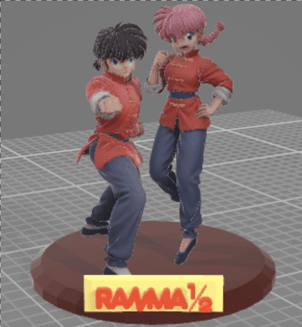 Фигурка динамичного дуэта Ranma 1/2 (мужской и женский облик)