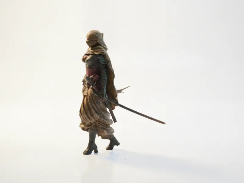 Hooded Assassin Figurine Female Character 3D Printable