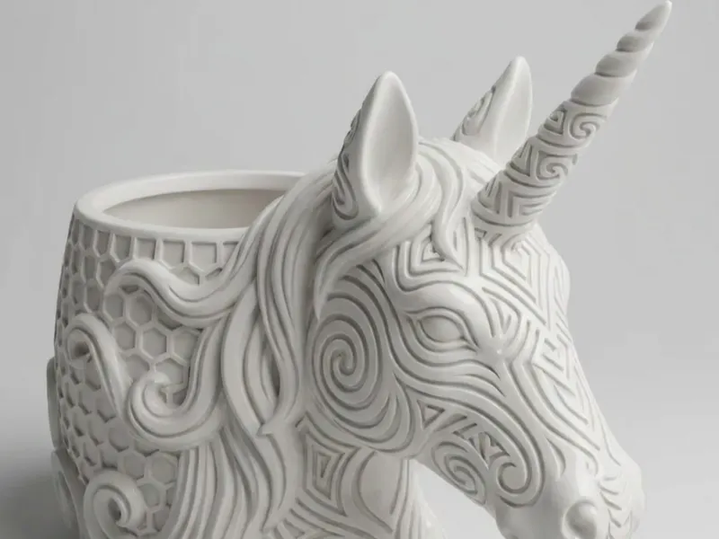Unicorn Kopf, Hexa Design - Behälter - Blumentopf