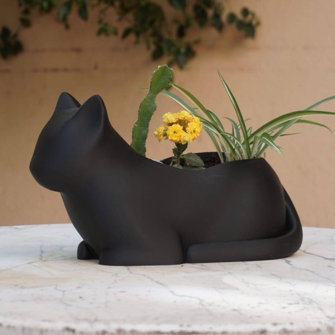 Cat Plant Pot Elegant, Stylized & Minimalist