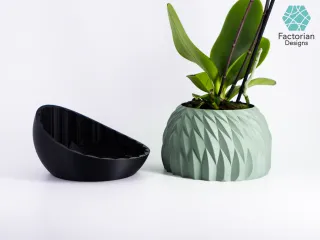 Self-Watering Plant Pot + Geometric Water Level Indicator