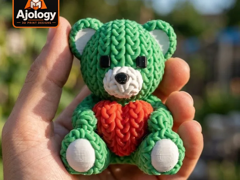 Gebreide Schattige Teddybeer – STL & 3MF Bestanden voor 3D-printen