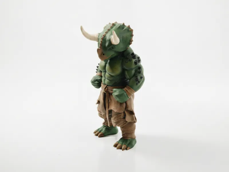 Figurine de Fantasy Guerrier Tricératops Imprimable en 3D