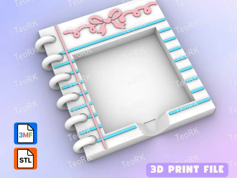 Post-It, Sticky Note Holder Spiral notebook with bow