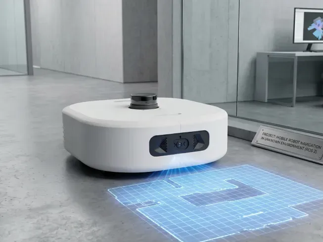 Autonomer Navigationsroboter mit Lenkrolle