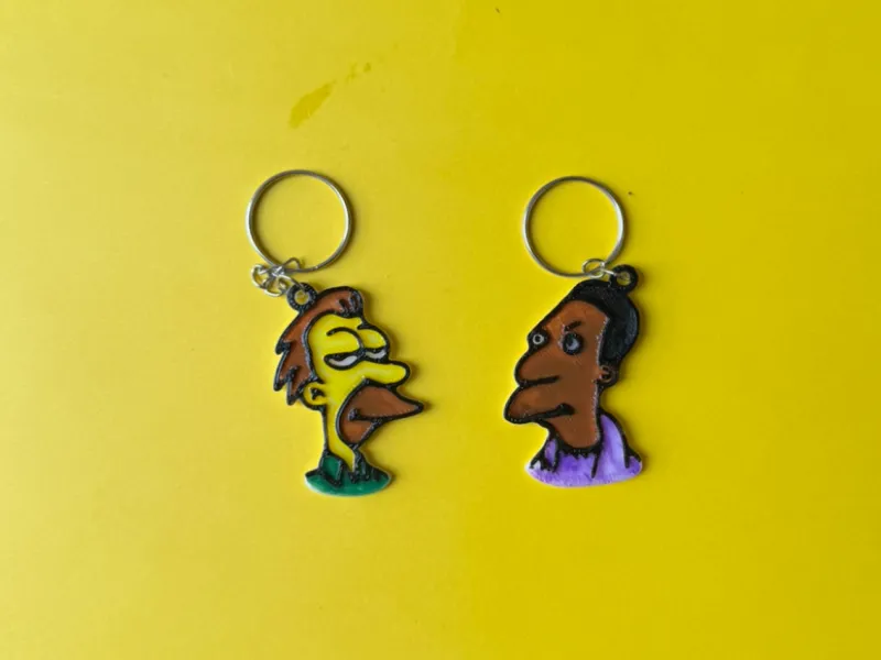 KEYCHAIN LENNY CARL LLAVERO SIMPSON SIMPSONS