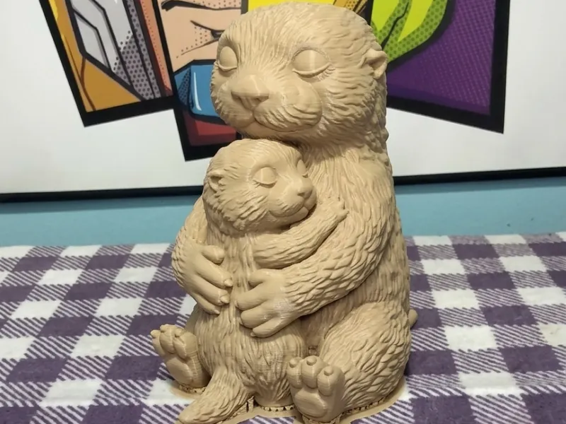 Lontra Mãe e filho