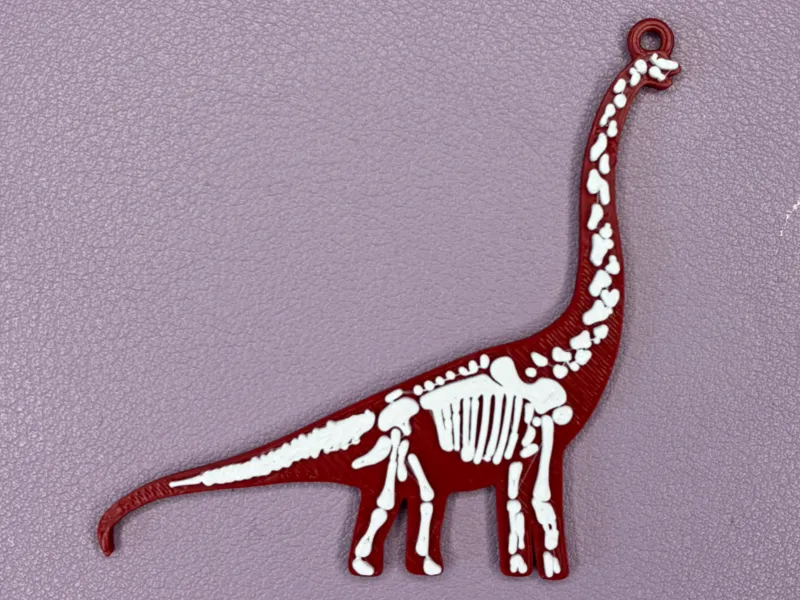Diplodocus Skeleton Keyring | Multicolour Dinosaur Keychain