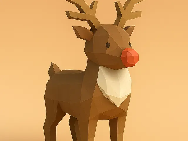 Low Poly Reindeer 3D Model
