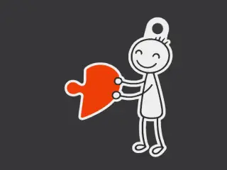 Keychain puzzle heart boy