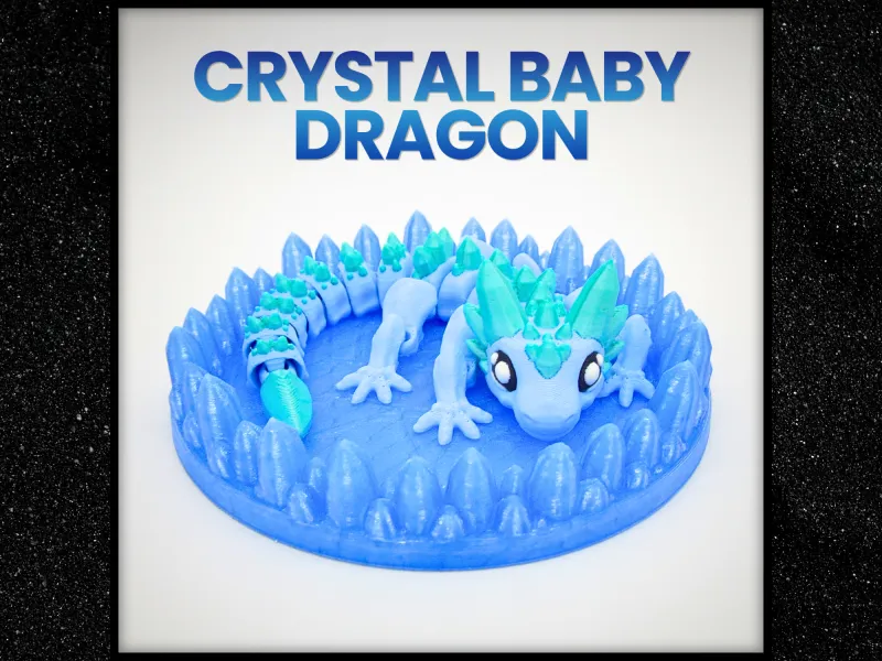 Crystal Baby Dragon with Display Base