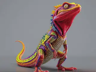 Colourful Lizard  Articulated Look
