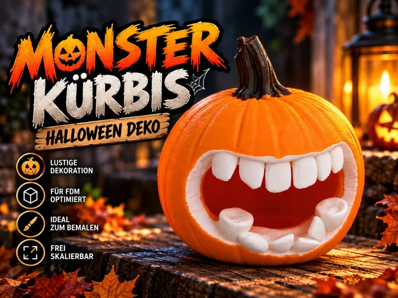 Citrouille monstre à la bouche immense – Décoration d'Halloween