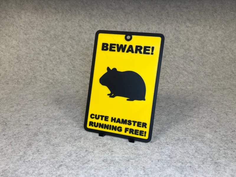 Decoratief waarschuwingsbord schattige hamster