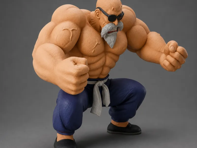 Maestro Roshi en pose de entrenamiento - Dragon Ball