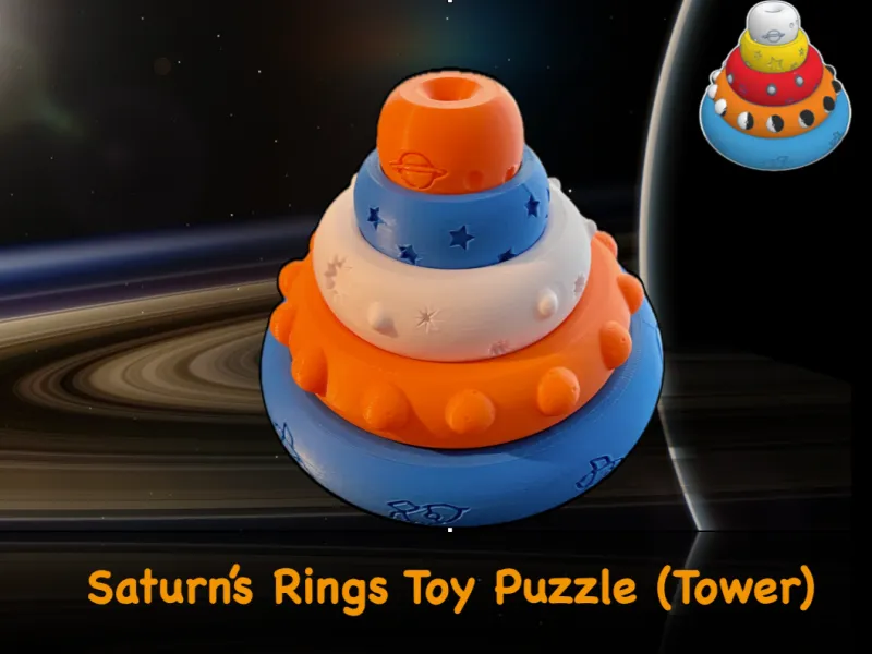 Puzzle Giocattolo degli Anelli di Saturno (Torre) per Bambini