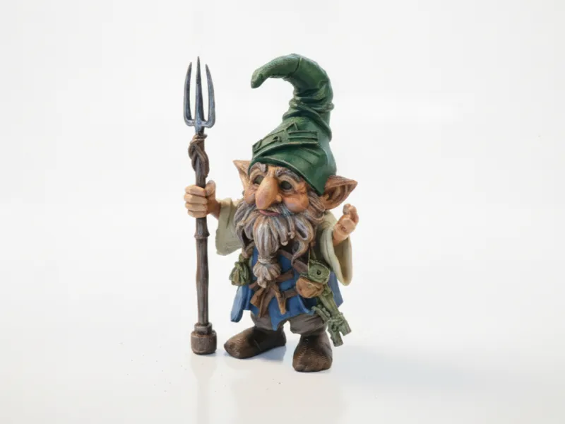 Gnom mit Zepter – 3D-druckbare Fantasy-Figur